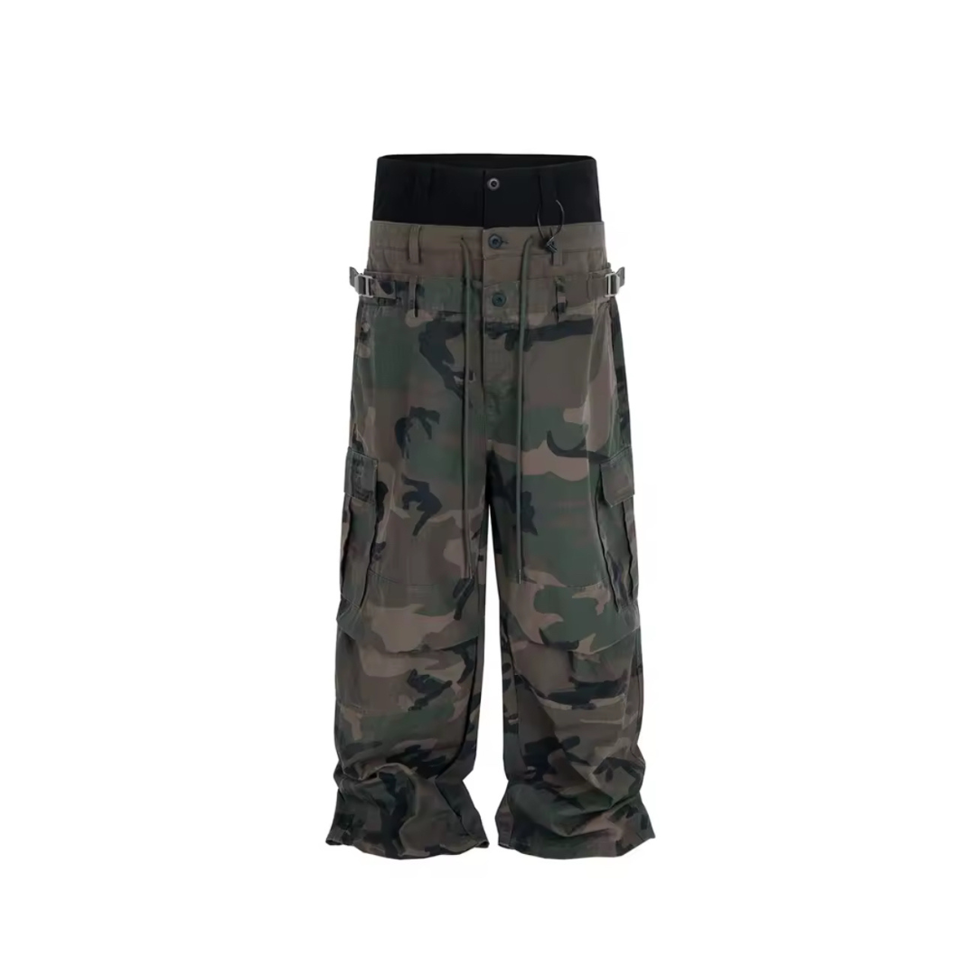 Triple Waist Oversized Baggy Camo Pant