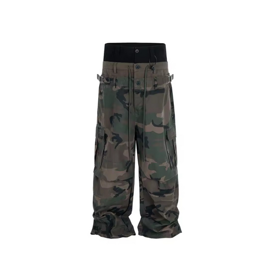Triple Waist Oversized Baggy Camo Pant