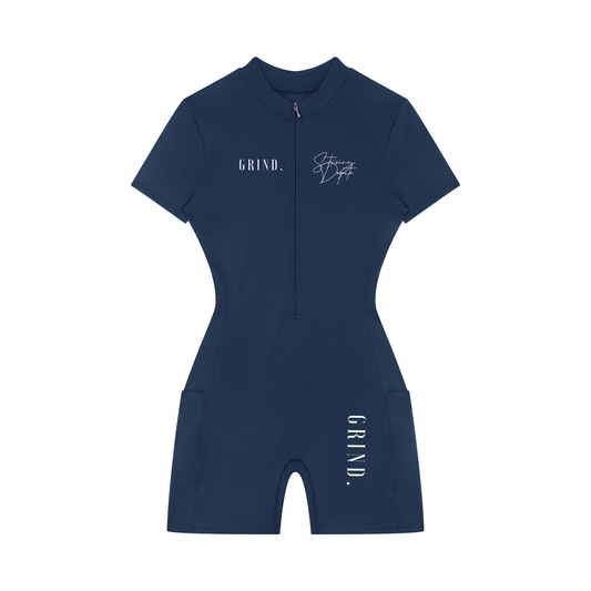 Women's Quarter-Zip Short Sleeve Romper