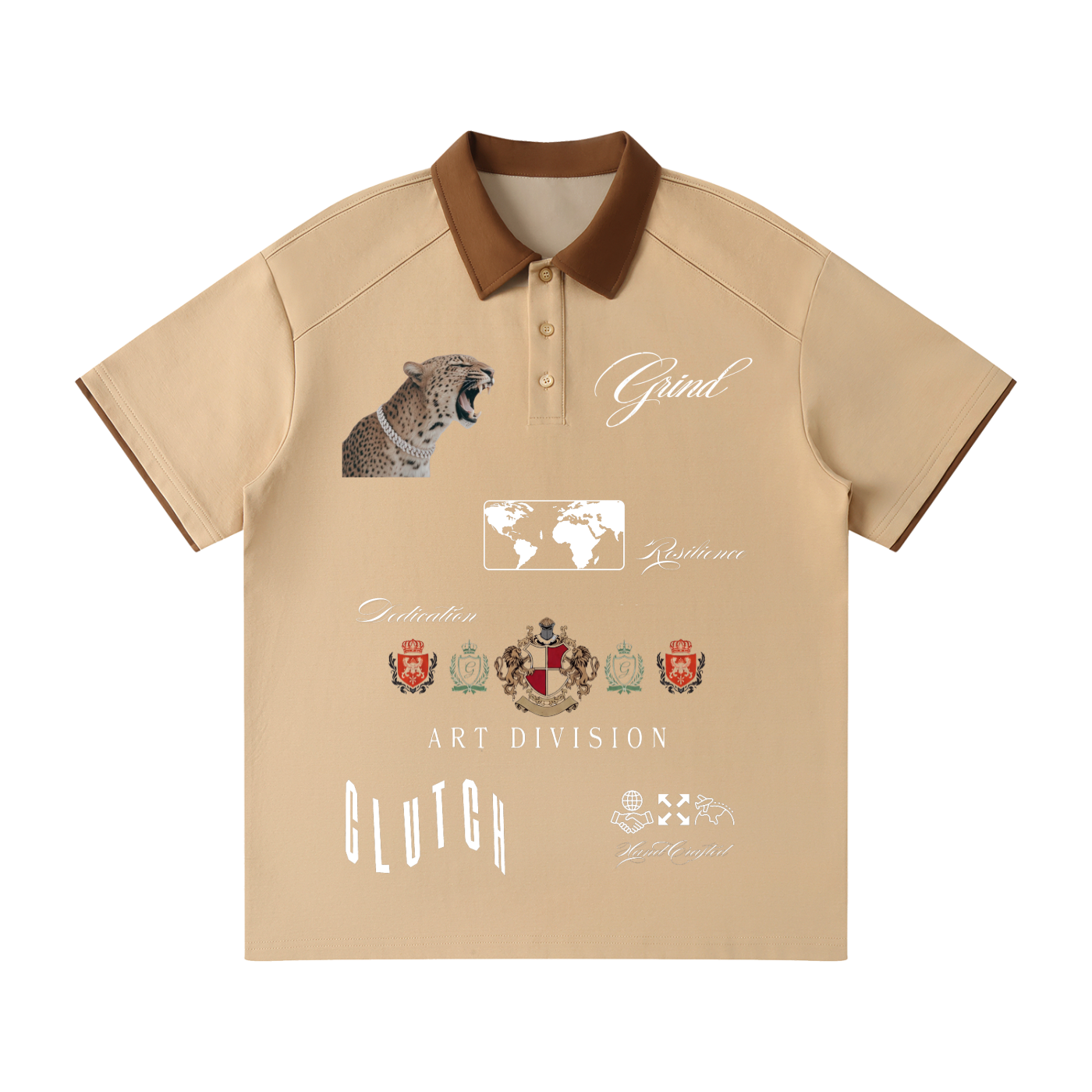 Contrast Collar Raglan Polo Shirt