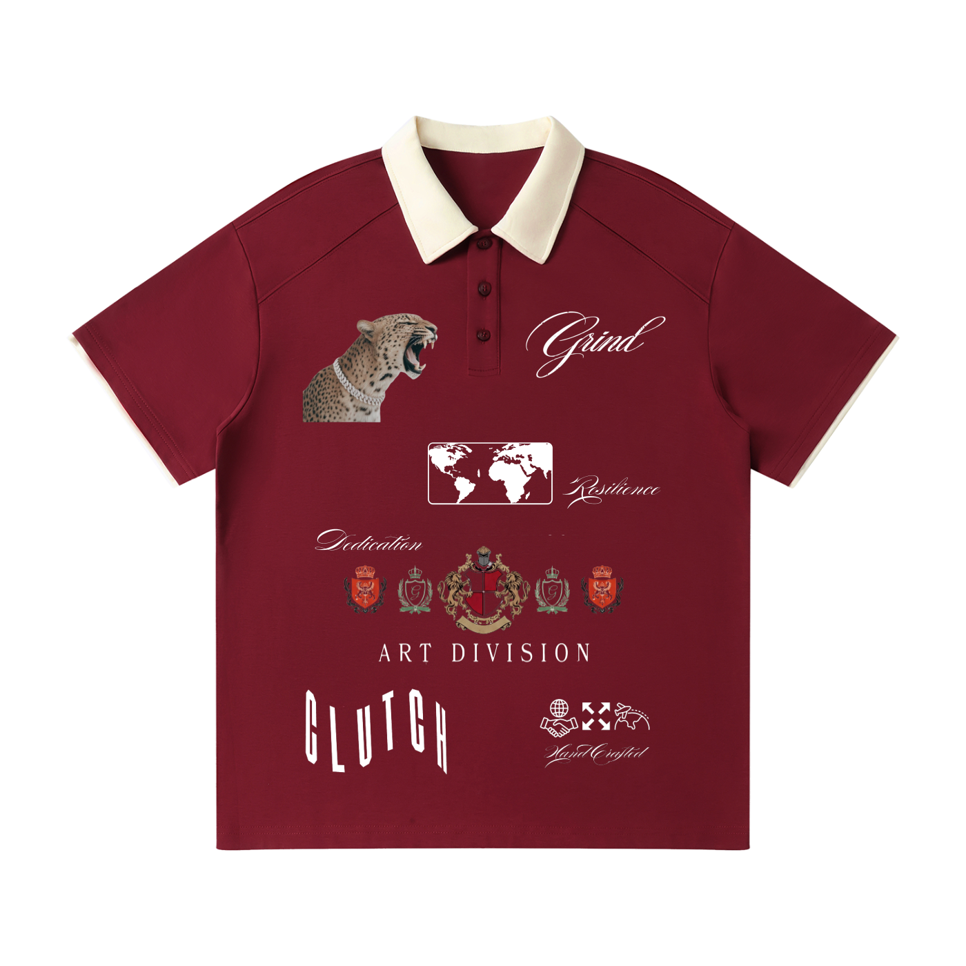 Contrast Collar Raglan Polo Shirt