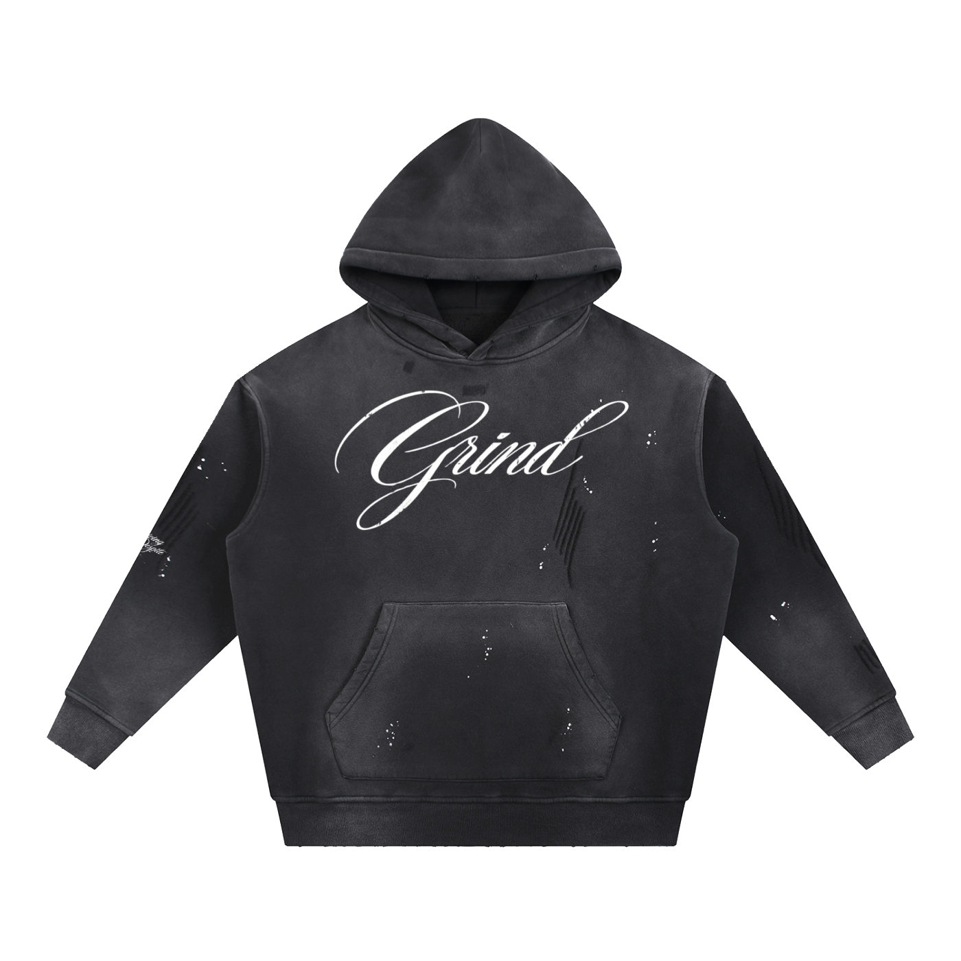 Vintage Washed Frayed Fleece Hoodie
