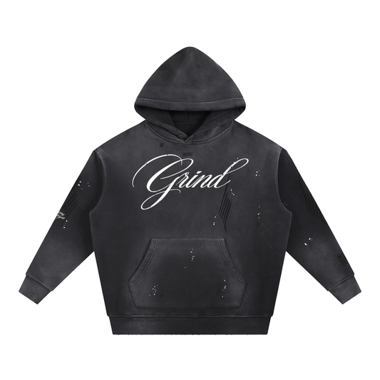 Vintage Washed Frayed Fleece Hoodie
