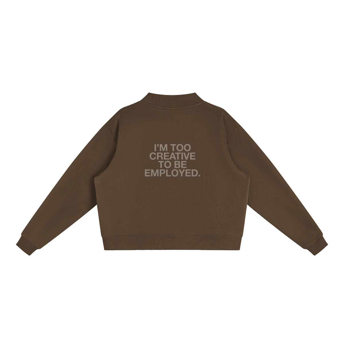 Essential Fleece Mock-Neck Crew Sweatshirt
