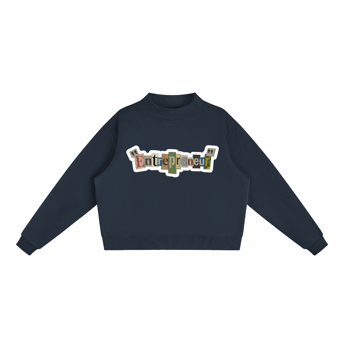 Essential Fleece Mock-Neck Crew Sweatshirt