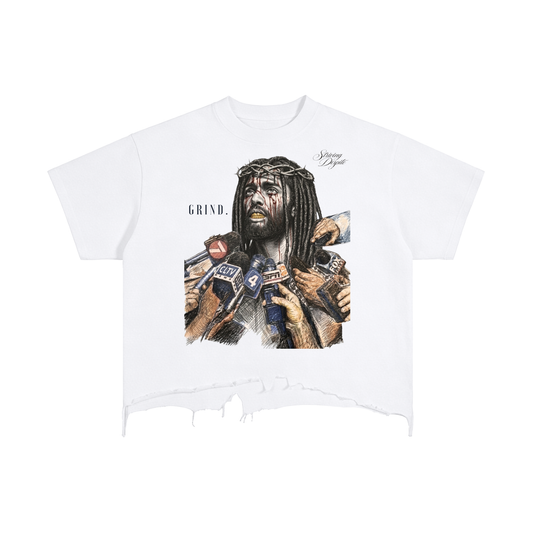 Vintage Wash Boxy Distressed " HIM " T-Shirt