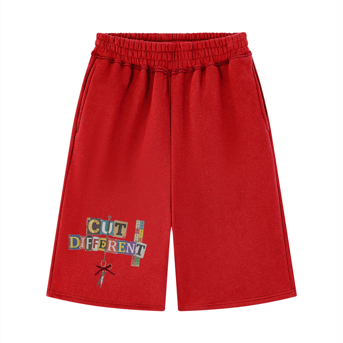 Unisex Raw Edge Fleece Shorts