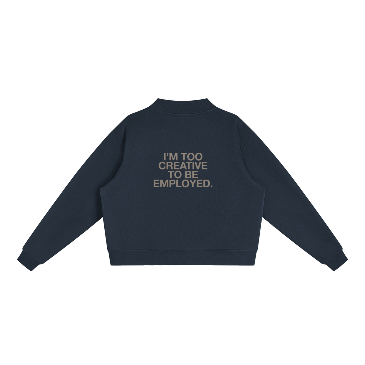 Essential Fleece Mock-Neck Crew Sweatshirt