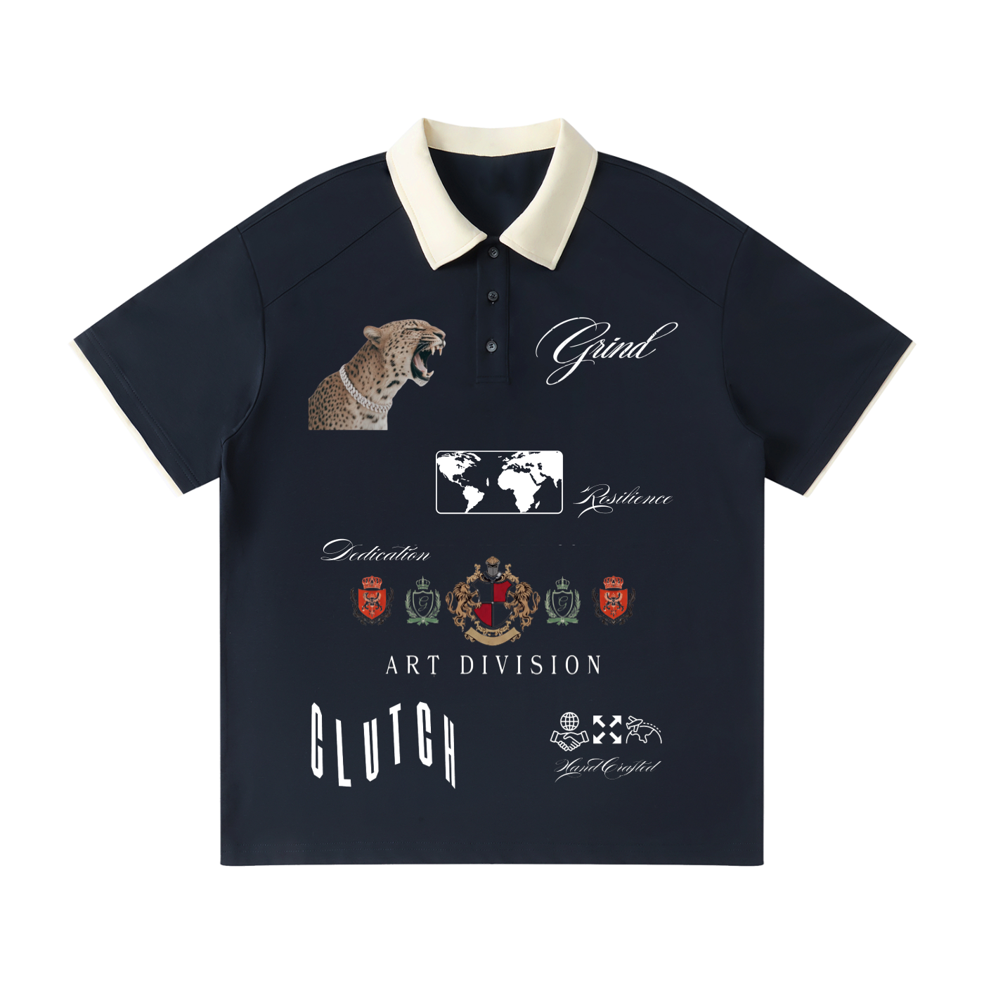 Contrast Collar Raglan Polo Shirt