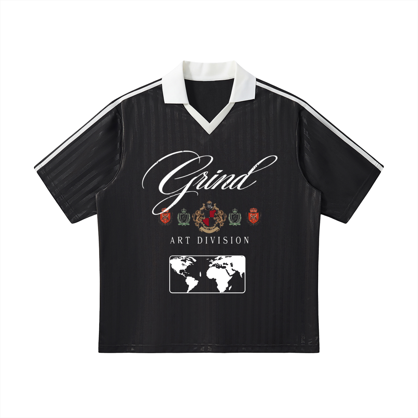 Contrast Collar Striped Soccer Jersey