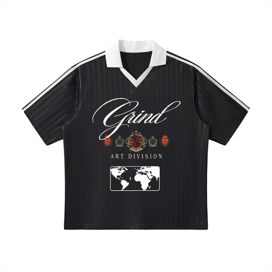 Contrast Collar Striped Soccer Jersey
