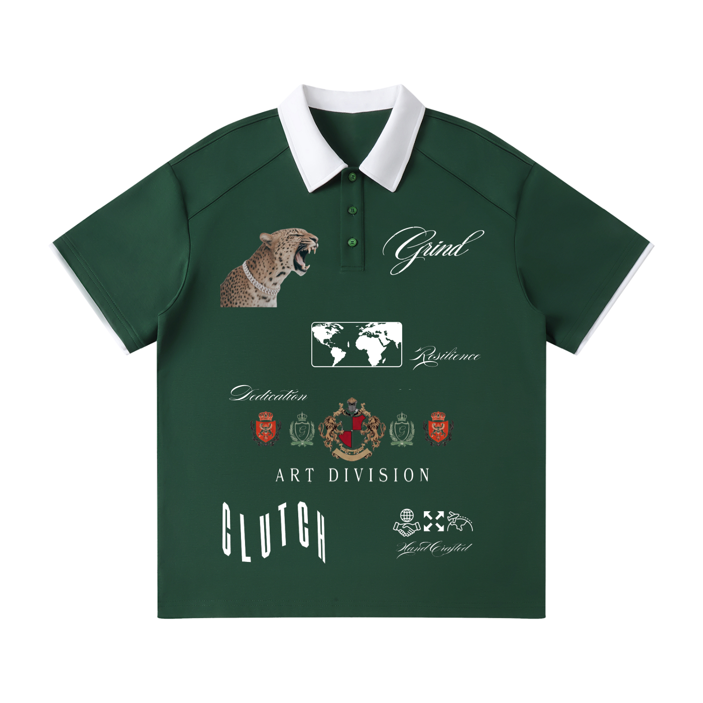 Contrast Collar Raglan Polo Shirt