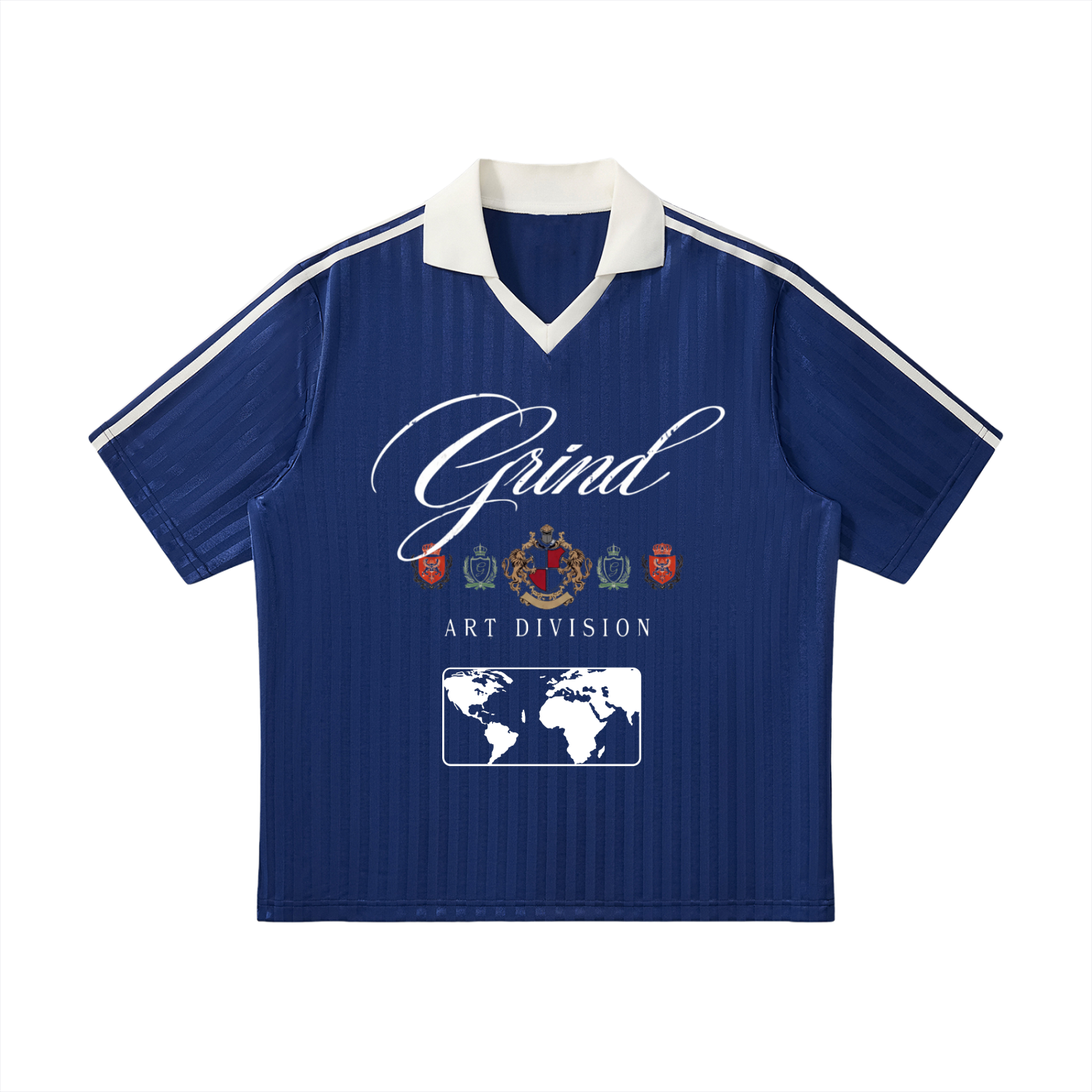 Contrast Collar Striped Soccer Jersey