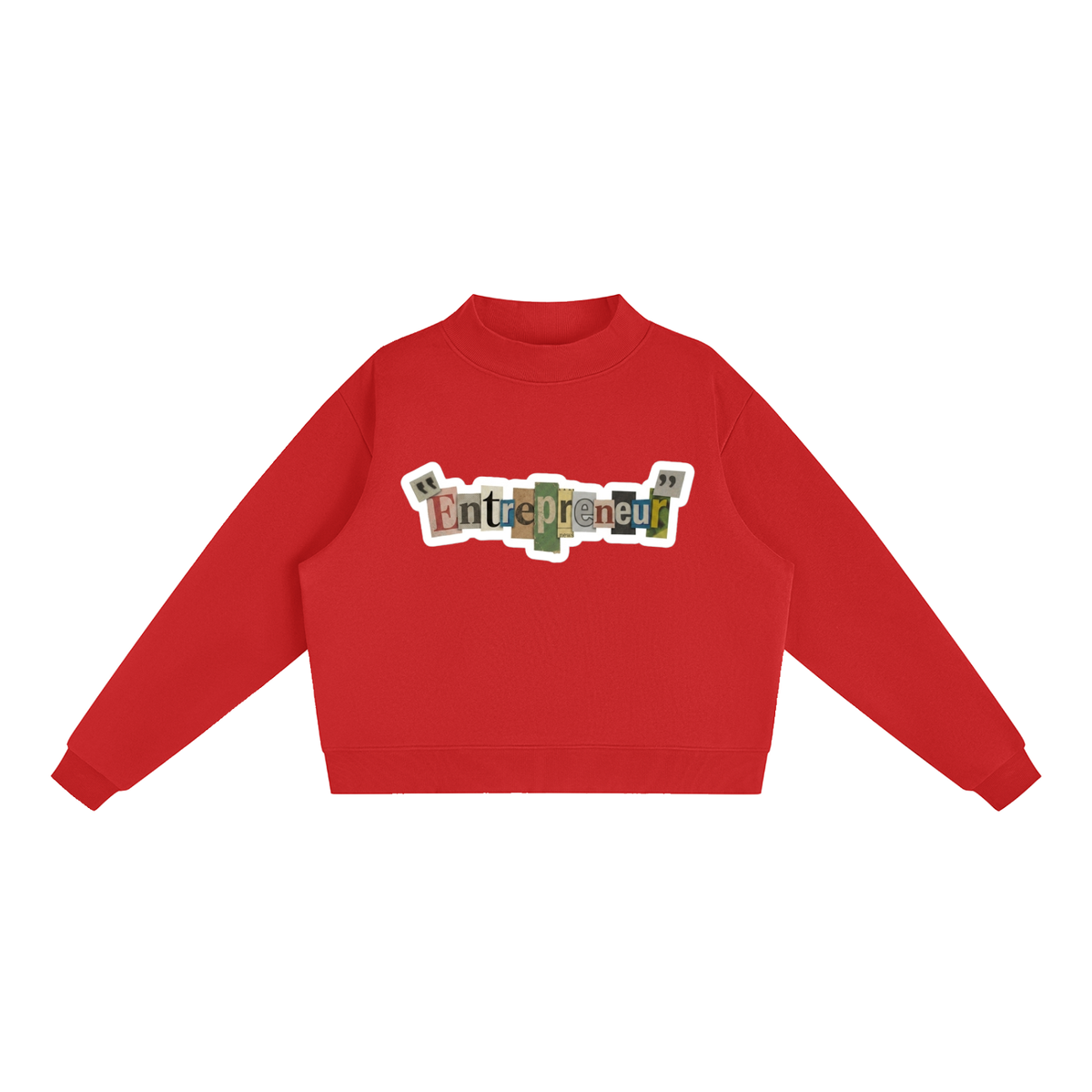 Essential Fleece Mock-Neck Crew Sweatshirt