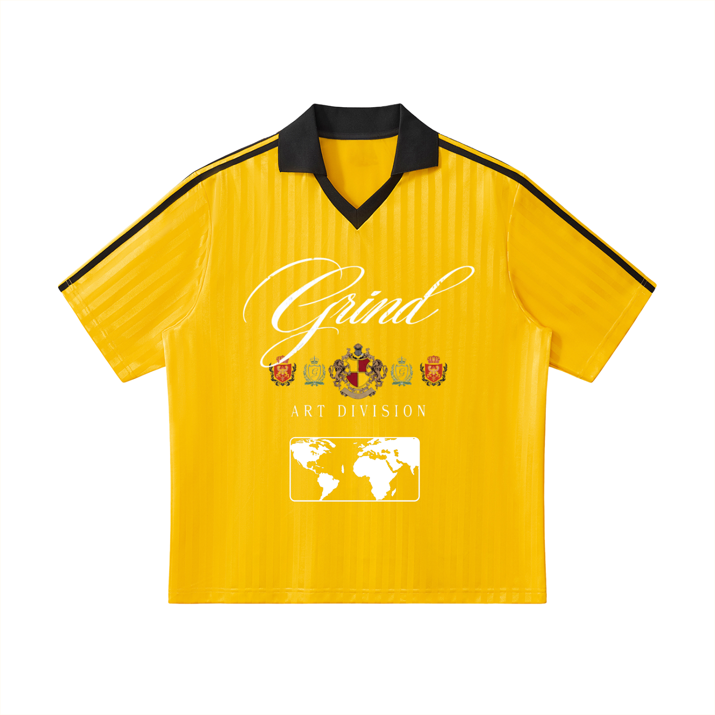 Contrast Collar Striped Soccer Jersey