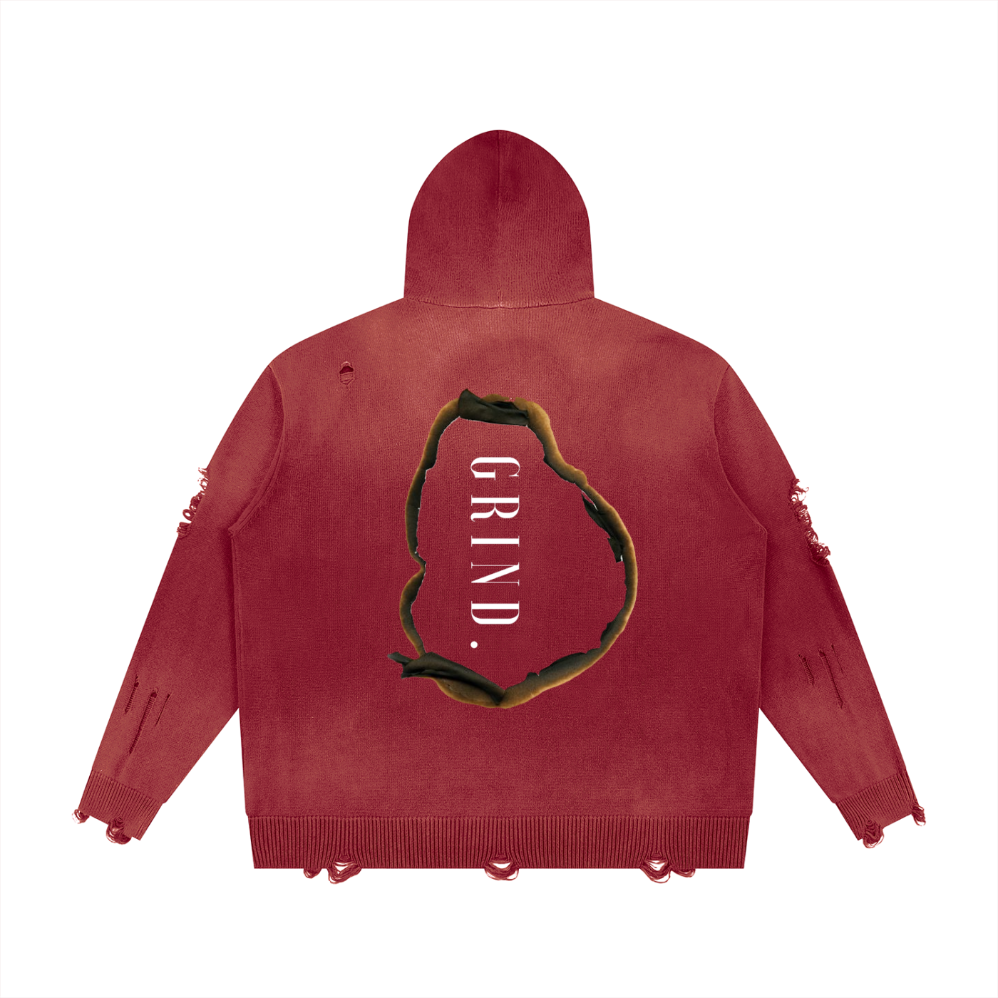 Unisex Distressed Full Zip Sweater