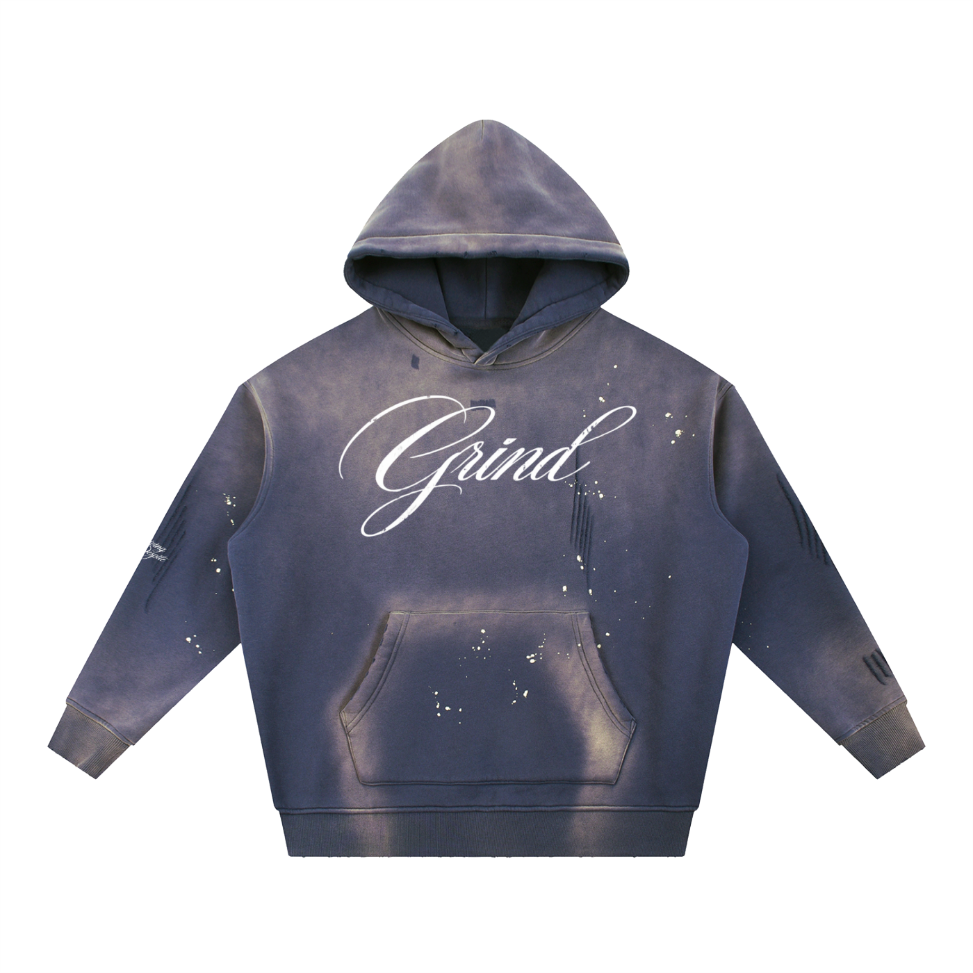 Vintage Washed Frayed Fleece Hoodie