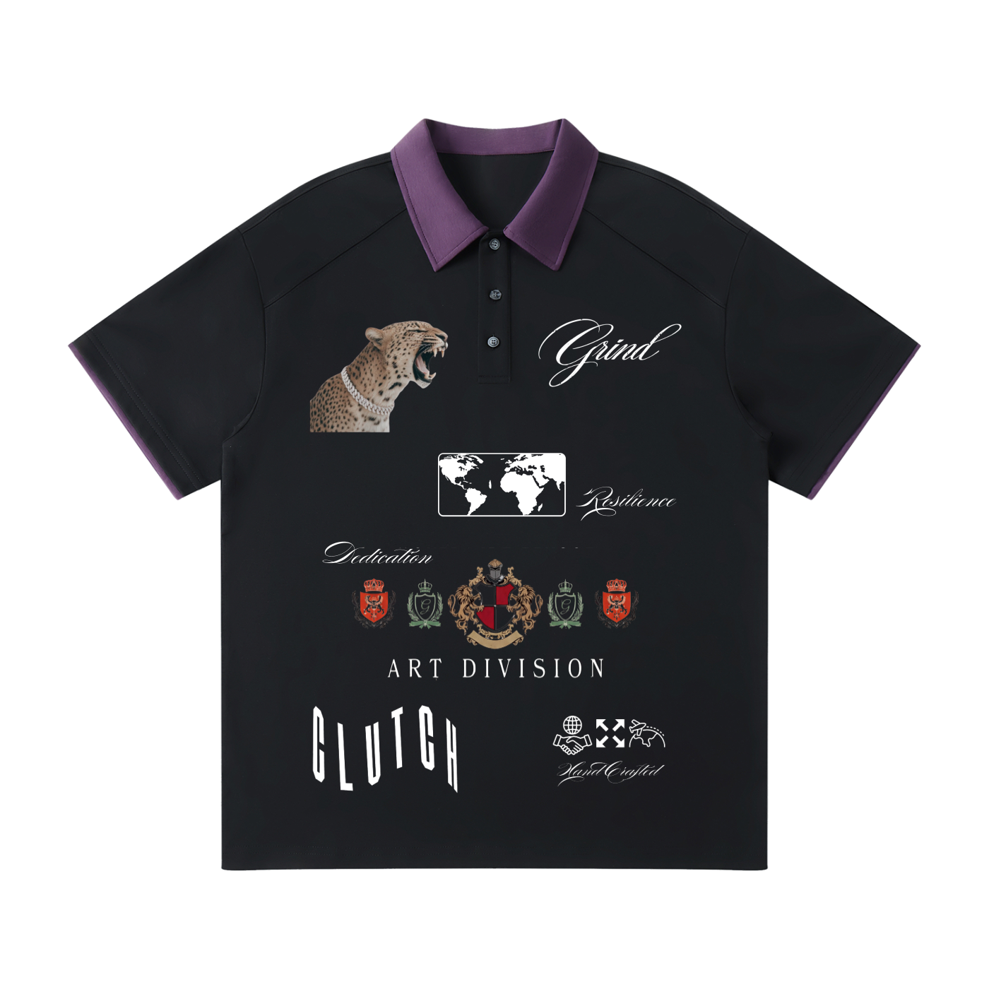 Contrast Collar Raglan Polo Shirt