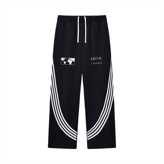 Curved Stripe Straight Sweatpants