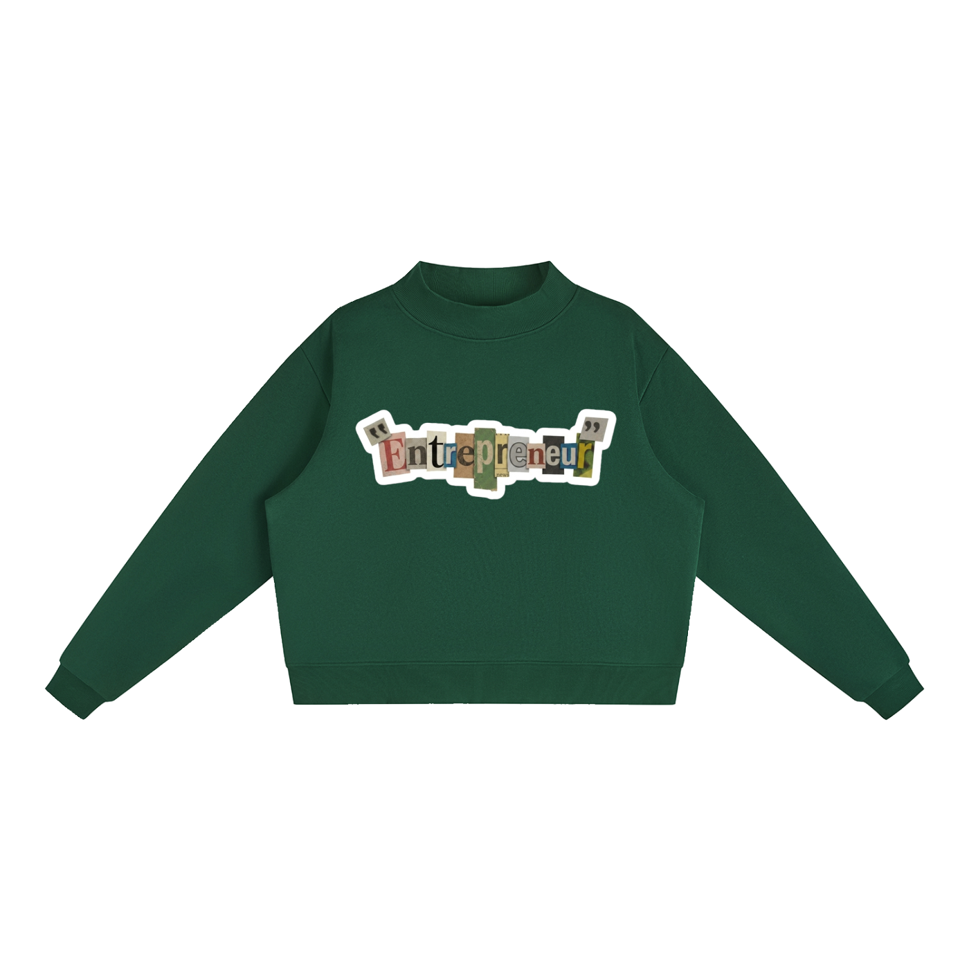 Essential Fleece Mock-Neck Crew Sweatshirt