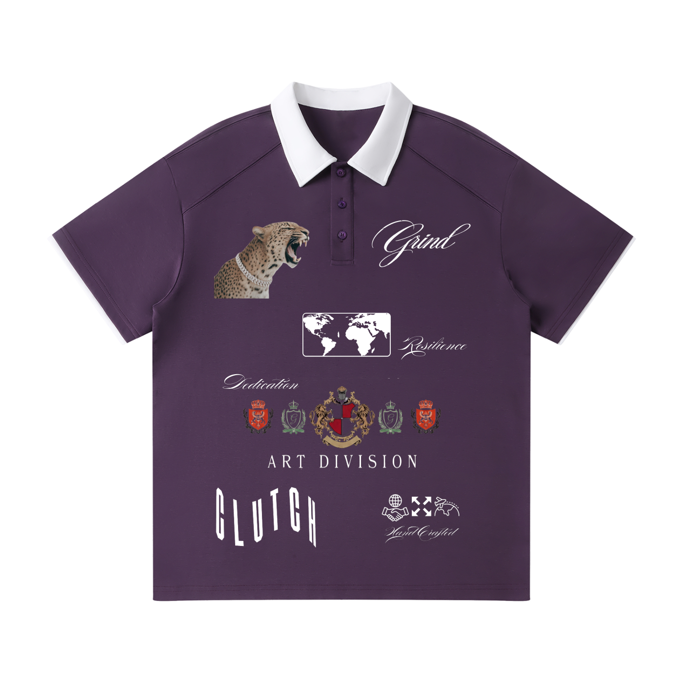 Contrast Collar Raglan Polo Shirt