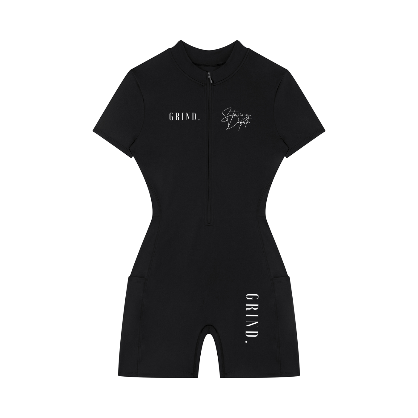 Women's Quarter-Zip Short Sleeve Romper